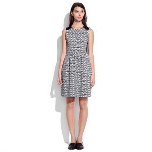 Madewell Holiday Winter Prep Chic Diamond Jacquard Pattern Knit Mini Dress Black